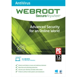 Webroot SecureAnywhere Antivirus – 1-Year / 1-Device