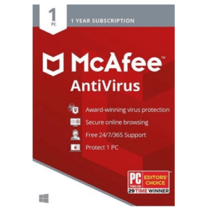 McAfee AntiVirus – 1-Year / 3-PCS